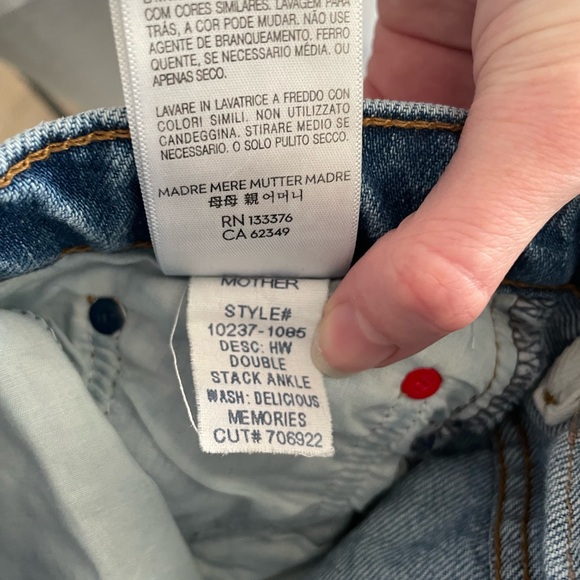 MOTHER SNACKS! Women’s High Waist Double Stack Ankle Denim Sz 24 EUC - Picture 11 of 11